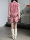 INTO THE EAST 25 Autumn/Winter Lace-Up Silk Top/Shirt/Embroidered Button Tussah Silk Vest/Shorts ITE-E1DGAW020PK22VE Vest (E1DGAW019PK20TP)